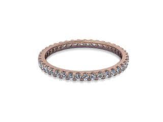 Full Diamond Eternity Ring in 18ct. Rose Gold: 1.7mm. wide with Round Shared Claw Set Diamonds