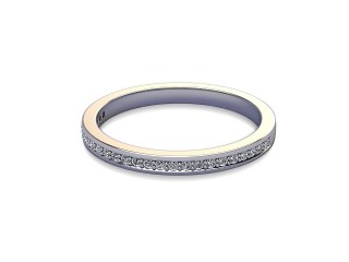 Semi-Set Diamond Eternity Ring in 18ct. White Gold: 2.0mm. wide with Round Milgrain-set Diamonds-88-05007.20