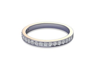 Semi-Set Diamond Eternity Ring in 18ct. White Gold: 2.2mm. wide with Round Milgrain-set Diamonds-88-05007.22