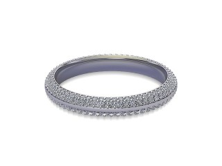 Full Diamond Eternity Ring in 18ct. White Gold: 3.0mm. wide with Round Milgrain-set Diamonds