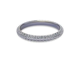 Full Diamond Eternity Ring in 18ct. White Gold: 2.5mm. wide with Round Milgrain-set Diamonds