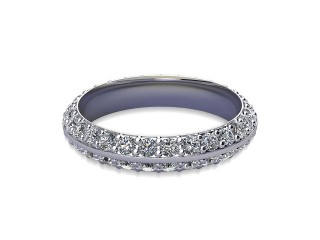 Full Diamond Eternity Ring in 18ct. White Gold: 4.0mm. wide with Round Milgrain-set Diamonds