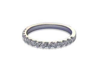 Semi-Set Diamond Eternity Ring in 18ct. White Gold: 2.1mm. wide with Round Shared Claw Set Diamonds