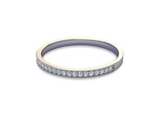 Semi-Set Diamond Eternity Ring in 18ct. White Gold: 1.8mm. wide with Round Milgrain-set Diamonds-88-05310.18