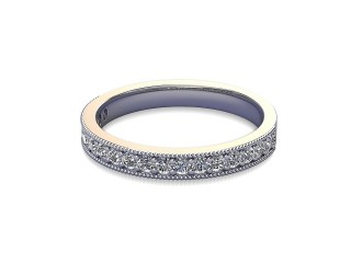 Semi-Set Diamond Eternity Ring in 18ct. White Gold: 2.7mm. wide with Round Milgrain-set Diamonds-88-05310.27