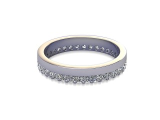 Full Diamond Eternity Ring in 18ct. White Gold: 3.5mm. wide with Round Shared Claw Set Diamonds-88-05355.35