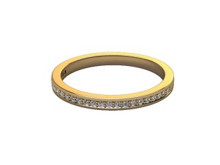 Semi-Set Diamond Eternity Ring in 18ct. Yellow Gold: 2.0mm. wide with Round Milgrain-set Diamonds