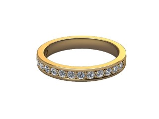 Semi-Set Diamond Eternity Ring in 18ct. Yellow Gold: 2.9mm. wide with Round Milgrain-set Diamonds-88-18007.29