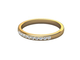 Semi-Set Diamond Eternity Ring in 18ct. Yellow Gold: 2.3mm. wide with Round Channel-set Diamonds-88-18008.23