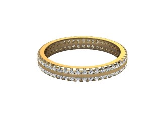 Full Diamond Eternity Ring in 18ct. Yellow Gold: 3.0mm. wide with Round Shared Claw Set Diamonds-88-18009.30