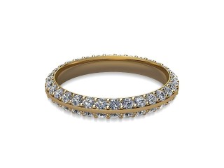 Full Diamond Eternity Ring in 18ct. Yellow Gold: 3.0mm. wide with Round Milgrain-set Diamonds-88-18041.30