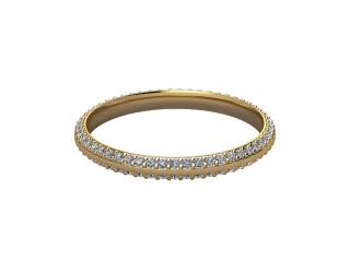 Full Diamond Eternity Ring in 18ct. Yellow Gold: 2.2mm. wide with Round Milgrain-set Diamonds