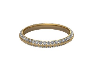 Full Diamond Eternity Ring in 18ct. Yellow Gold: 2.5mm. wide with Round Milgrain-set Diamonds-88-18042.25