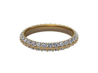Full Diamond Eternity Ring in 18ct. Yellow Gold: 3.0mm. wide with Round Milgrain-set Diamonds-88-18042.30