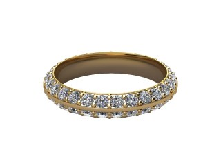 Full Diamond Eternity Ring in 18ct. Yellow Gold: 4.0mm. wide with Round Milgrain-set Diamonds