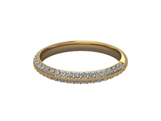 Semi-Set Diamond Eternity Ring in 18ct. Yellow Gold: 2.5mm. wide with Round Milgrain-set Diamonds-88-18043.25