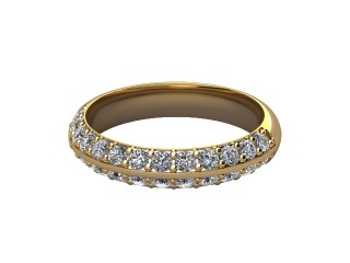 Semi-Set Diamond Eternity Ring in 18ct. Yellow Gold: 4.0mm. wide with Round Milgrain-set Diamonds-88-18043.40