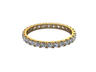 Full Diamond Eternity Ring in 18ct. Yellow Gold: 2.1mm. wide with Round Split Claw Set Diamonds-88-18044.21