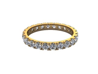 Full Diamond Eternity Ring in 18ct. Yellow Gold: 2.6mm. wide with Round Split Claw Set Diamonds-88-18044.26