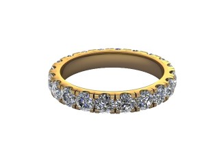 Full Diamond Eternity Ring in 18ct. Yellow Gold: 3.1mm. wide with Round Split Claw Set Diamonds