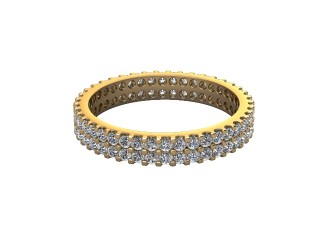 Full Diamond Eternity Ring in 18ct. Yellow Gold: 3.2mm. wide with Round Shared Claw Set Diamonds