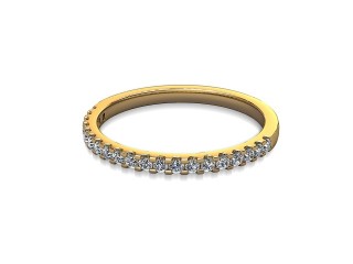 Semi-Set Diamond Eternity Ring in 18ct. Yellow Gold: 1.7mm. wide with Round Shared Claw Set Diamonds