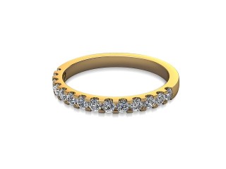 Semi-Set Diamond Eternity Ring in 18ct. Yellow Gold: 2.1mm. wide with Round Shared Claw Set Diamonds