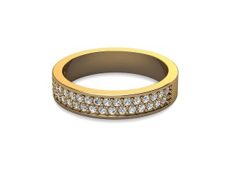 Semi-Set Diamond Eternity Ring in 18ct. Yellow Gold: 4.0mm. wide with Round Milgrain-set Diamonds-88-18307.40