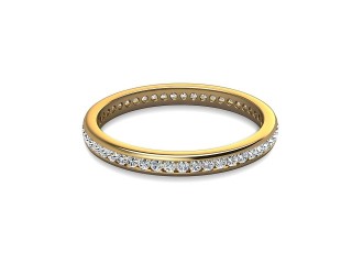 Full Diamond Eternity Ring in 18ct. Yellow Gold: 2.2mm. wide with Round Channel-set Diamonds
