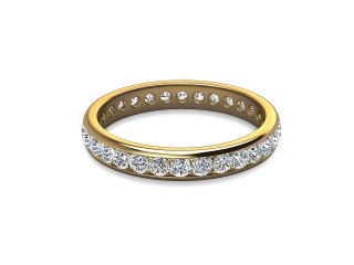 Full Diamond Eternity Ring in 18ct. Yellow Gold: 3.1mm. wide with Round Channel-set Diamonds