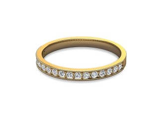 Semi-Set Diamond Eternity Ring in 18ct. Yellow Gold: 2.3mm. wide with Round Milgrain-set Diamonds-88-18310.23