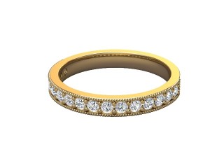 Semi-Set Diamond Eternity Ring in 18ct. Yellow Gold: 2.9mm. wide with Round Milgrain-set Diamonds-88-18310.29