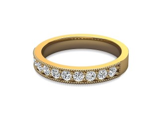 Semi-Set Diamond Eternity Ring in 18ct. Yellow Gold: 2.9mm. wide with Round Milgrain-set Diamonds-88-18310.33