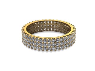 Full Diamond Eternity Ring in 18ct. Yellow Gold: 4.7mm. wide with Round Shared Claw Set Diamonds-88-18333.47