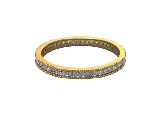 Full Diamond Eternity Ring in 18ct. Yellow Gold: 2.2mm. wide with Round Milgrain-set Diamonds-88-18335.22