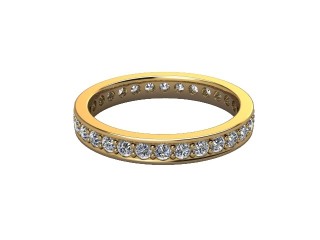 Full Diamond Eternity Ring in 18ct. Yellow Gold: 2.9mm. wide with Round Milgrain-set Diamonds-88-18349.29
