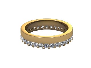 Full Diamond Eternity Ring in 18ct. Yellow Gold: 4.5mm. wide with Round Shared Claw Set Diamonds-88-18355.45