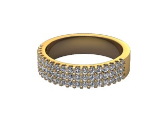Semi-Set Diamond Eternity Ring in 18ct. Yellow Gold: 4.7mm. wide with Round Shared Claw Set Diamonds-88-18357.47