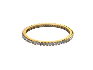 Full Diamond Eternity Ring in 18ct. Yellow Gold: 1.3mm. wide with Round Shared Claw Set Diamonds-88-18444.13