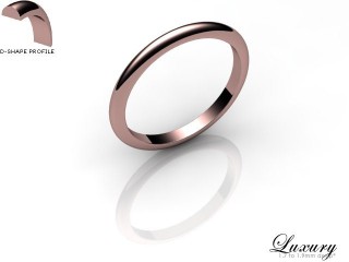 Women's 2.0mm. Luxury D Shape Wedding Ring: Hallmarked 18ct. Rose Gold-18RGPP-2.0DHL