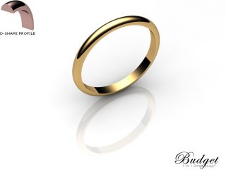 Women's 2.0mm. Budget D Shape Wedding Ring: Hallmarked 9ct. Rose Gold-09RGPP-2.0DLL