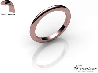 Women's 2.0mm. Premiere D Shape Wedding Ring: Hallmarked 9ct. Rose Gold-09RGPP-2.0DXL
