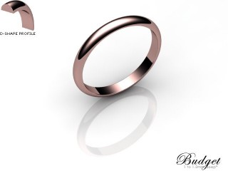 Women's 2.5mm. Budget D Shape Wedding Ring: Hallmarked 9ct. Rose Gold-09RGPP-2.5DLL
