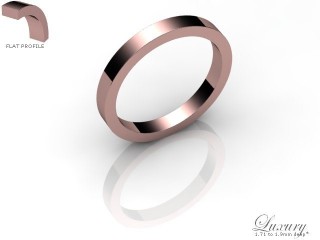 Women's 2.5mm. Luxury Flat Wedding Ring: Hallmarked 18ct. Rose Gold-18RGPP-2.5FHL