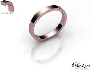 Women's 2.5mm. Budget Flat Wedding Ring: Hallmarked 18ct. Rose Gold-18RGPP-2.5FLL
