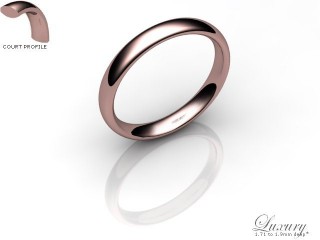 Women's 3.0mm. Luxury Court (Comfort Fit) Wedding Ring: Hallmarked 18ct. Rose Gold-18RGPP-3.0CHL