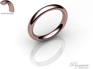 Men's 3.0mm. Premiere Court (Comfort Fit) Wedding Ring: Hallmarked 18ct. Rose Gold-18RGPP-3.0CXG