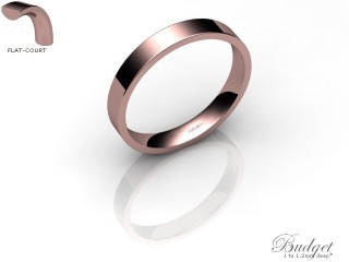 Women's 3.0mm. Budget Flat-Court (Comfort Fit) Wedding Ring: Hallmarked 18ct. Rose Gold-18RGPP-3.0FCLL