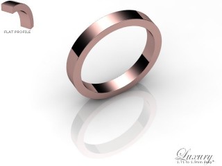 Men's 3.0mm. Luxury Flat Wedding Ring: Hallmarked 18ct. Rose Gold-18RGPP-3.0FHG