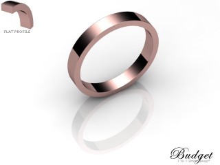 Women's 3.0mm. Budget Flat Wedding Ring: Hallmarked 18ct. Rose Gold-18RGPP-3.0FLL